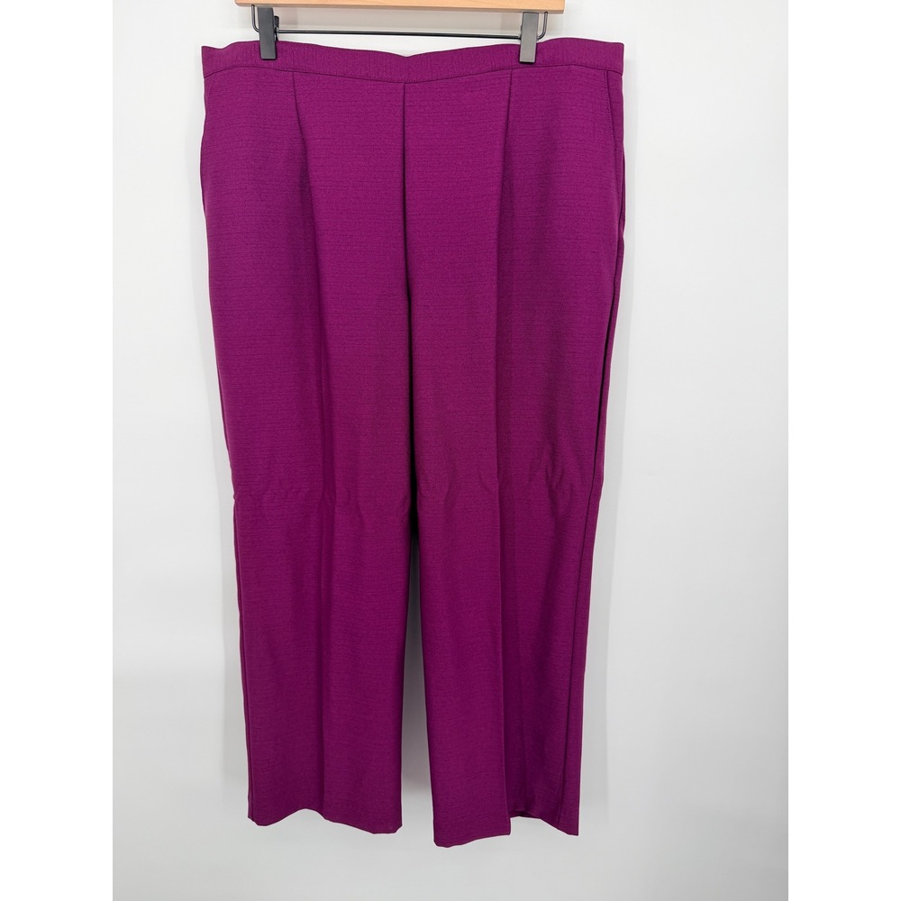 Alfred Dunner Pants Women 18W Wine Purple NWT Veneto Valley Textured Short